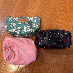 Kate Spade Navy Pouch with Colorful Dots